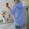 thumbnail image 5 of Women's Hooded Asymmetric Zipper Pullover Sweatshirt Fall Winter Oversized Front Open Coat Tops with Pockets for Women Blue XXL, 5 of 6