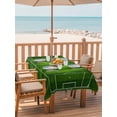 thumbnail image 2 of Outdoor Tablecloth with Umbrella Hole for Patio/Picnic/Party/Camping, Green Football Field Waterproof Table Cloth Rectangle Table Cover Washable, Center Circle Soccer Ball (52"x 70"), 2 of 9