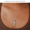 thumbnail image 4 of Bling Craft 14k White Gold Plated Cross Necklace for Men 925 Sterling Silver Moissanite Hip Hop Iced Cross Pendant Color D VVS1, 4 of 7