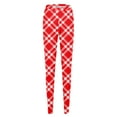 thumbnail image 4 of Christmas Leggings Women's Santa Claus/Buffalo Plaid Print High Waist Underpants Slim Fit Gym Jegging Tights, 4 of 5