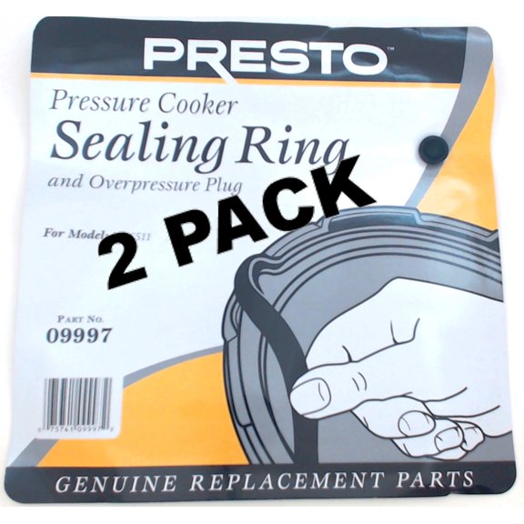 2 Pk, Presto Pressure Cooker Sealing Ring Gasket, 09997