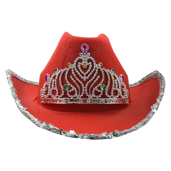 Women's Sequin Crown Cowboy Hat Western Cowboy