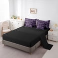 thumbnail image 5 of jejeloiu Kawaii Bow Ribbon 7pcs Bedding Comforter Set,Retro Rustic Flower Queen Bedding Sets,Purple Gray Queen Sheet Sets For Girl,Microfiber Bedroom Decor Reversible, 5 of 8