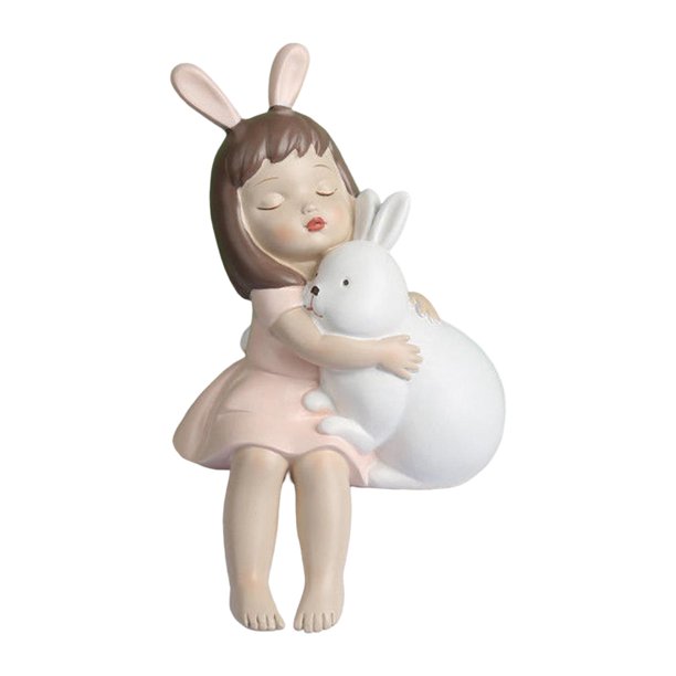 Estatuilla creativa para niña artesanía escultura artística estatua de resina adorno coleccionable para estante mesa boda restaurante Blanco Sunnimix linda escultura