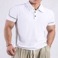 thumbnail image 4 of DAETIROS Polo Shirt for Men,Solid Short Sleeve Casual Collared Soft Mens Summer Top White Size M-3XL, 4 of 6