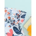thumbnail image 6 of Bagilaanoe Toddler Baby Girl One-Piece Swimsuit Flower Print Short Sleeve Zipper Rashguard Swimwear 3M 6M 12M 18M 24M 3T Kids Jumpsuit Bathing Suit, 6 of 8