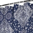 thumbnail image 3 of Blue and White Ethnic Floral Pattern Shower Curtain 36"x72" ,Bathroom Decorative Shower Curtains Set with 12 Hooks,Modern Waterproof Washable Shower Curtain, 3 of 6