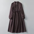 thumbnail image 2 of ZQUUVOU Women's Oversized Dress Solid Color Loose Fitting Long Dress Coffee, 2 of 9