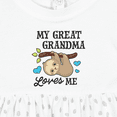 thumbnail image 4 of Inktastic My Great Grandma Loves Me with Sloth and Hearts Girls Baby Dress, 4 of 5