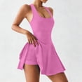thumbnail image 2 of QHFBli Womens Mini Tennis Dresses Skort Summer Sleeveless One Piece Workout Romper Dress with Shorts Athletic 2026 Outfit, 2 of 7