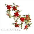 thumbnail image 2 of PALIFEUR Christmas Garland with Lights - Xmas Garland with Flower, Exquisite Soft Christmas Lights Garland for Mantle Fireplace Holiday Party Christmas Decorations, 69 inch, 2 of 9