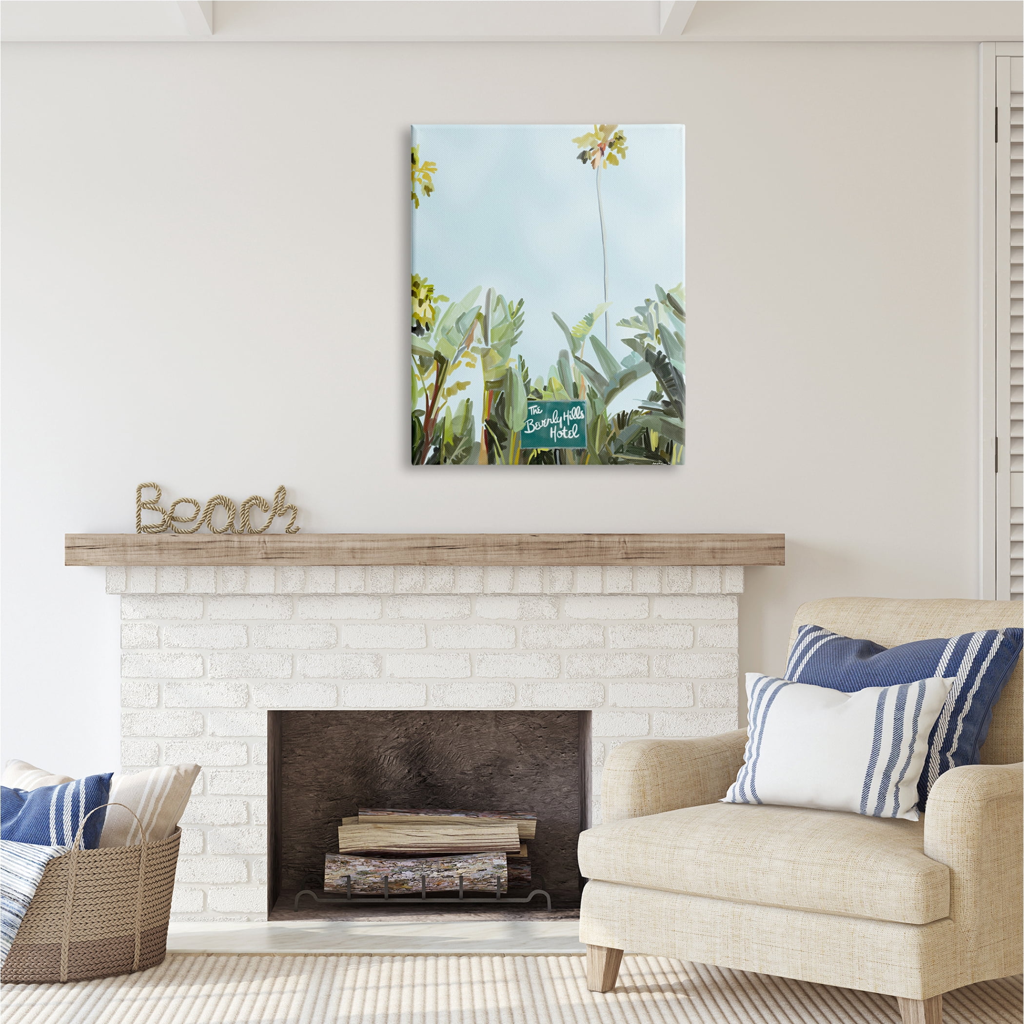Stupell Industries Beverly Hills Hotel Plants Botanical & Floral Painting Gallery Wrapped Canvas Print Wall Art, 30 x 40