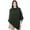 Army Green, variant on SAOL Aran Cable Knit Cowl Neck Poncho 100% Soft Merino Wool Women's Irish Cape with Side Buttons from Ireland