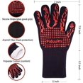 thumbnail image 4 of Bbq Tool Guantes para Barbacoa De 35 Cm, ​​Manopla para Parrilla Antideslizante Resistente Al Calor 1472f con Puño Elástico para Freír, Barbacoa, Cocinar, Hornear (Rojo), 4 of 5