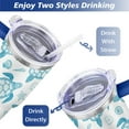 thumbnail image 5 of 40oz Cute Ocean Life Turtle Stainless Steel Flip Straw Tumbler Spill Proof Travel Cup Double Wall Vacuum Insulated Coffee Mug with Top Handle, 5 of 6