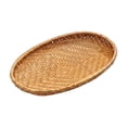 thumbnail image 2 of Oval Woven Storage Basket, Bamboo Handcrafted Organizer Bin, Household Multi-Purpose Shelf Tidy, Woven Storage Basket For Bedroom Closet And Bathroom Essentials(A), 2 of 3