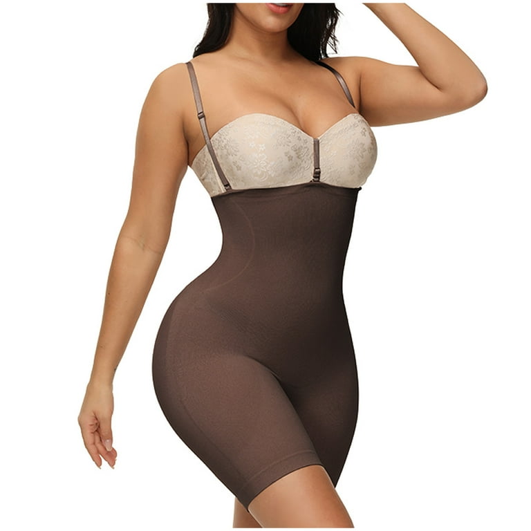 Levmjia Shapewear Bodysuit For Women Clearance Ladies Seamless Body Shaper  Abdominal Lifter Hip Shaper Underwear Stretch Slimming Body Corset Brown