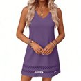 thumbnail image 2 of LIaqionyy Dresses for Women V Neck Sleeveless Lace Dress Elegant Summer Sundress Beach Vacation Outfits, 2 of 6