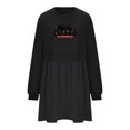 thumbnail image 4 of Pisexur Robes de Noël pour Femmes Mode Imprimé Noël Robes de Vacances Décontractées Col Rond Manches Longues Robe Fluide à Étages Mini Robe de Fête, 4 of 4