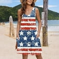 thumbnail image 6 of GERsome Women American Flag Dress 4th of July Maxi Dress Patriotic Sundress Casual Star Striped Sleeveless Dress, 6 of 6