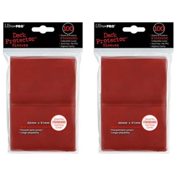 Fundas protectoras de cubierta Ultra Pro 200 rojas, tamaño estándar