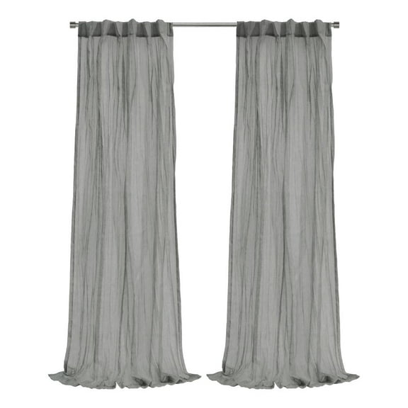 Habitat Paloma Sheer Dual Header Curtain Panel 52 x 84 in Grey