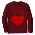 thumbnail image 4 of Aloohaidyvio Women Cute Heart Graphic Crewneck Long Sleeve Regular Fit Casual Valentines Day Tee T-Shirts Tshirt Tops, 4 of 5