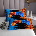 thumbnail image 3 of Erosebridal Patchwork Gamepad Coverlet Set Queen, Fire Water Bedding Set, Geometric Bedspread Sets Queen Size, Microfiber Room Decor, 3 Pieces, 3 of 5