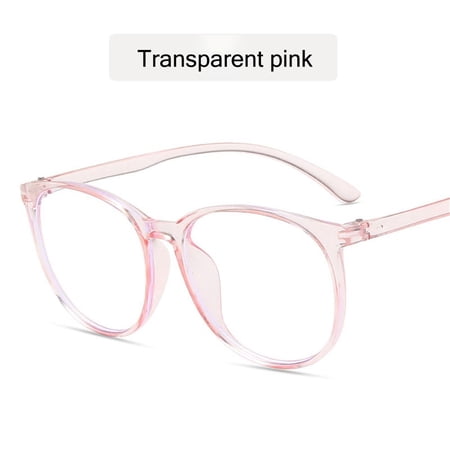 Fashion Anti Fatigue Eyewear Gaming Blue Light Blocking Round Glasses Office Goggles Anti Blue Light Glasses TRANSPARENT PINK
