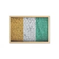 thumbnail image 1 of Ivory Coast Wall Art with Frame, Abstract Old Brick Wall with Country Flag Paint Grunge, Printed Fabric Poster for Bathroom Living Room, 35" x 23", Dark Yellow Grey, by Ambesonne, 1 of 2