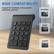 cimetech Wireless Number Pad, 2.4G Numeric Keypad Numpad with USB Receiver, 18 Keys Portable Mini Financial Accounting Keyboard Extensions for Windows, Laptop, Notebook, Desktop, Surface Pro, PC