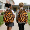 thumbnail image 2 of Garronmavis Orange Tiger Stripe Animal Backpack Pack, 17 Inch Ergonomic Kids Bookbag Comes with Lunch Container, Pencil Holder and Water Bottle Cover for Jungle Fans, 2 of 7
