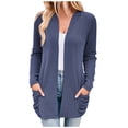 thumbnail image 1 of Besolor Women's Open Front Cardigan Sweaters Casual Fall Ribbed Long Sleeve Knit Cardigans with Pockets, 1 of 5