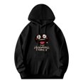 thumbnail image 3 of Women's Long Sleeve Hoodie Pullover Sweatshirt with Cartoon Face Design Blush Cheeks & Front Pocket, 3 of 7