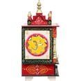 thumbnail image 4 of Pooja MANDIR WOODEN TEMPLE With Doors for Home Office Prayer Room Mantap Pooja Ghar Handmade wall mount / Multi Color Hindu Temple for Pooja, 4 of 6