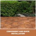 thumbnail image 5 of Acacia Wood Interlocking Deck Tiles Diagonal Pattern 10 PCS 12x12 Inches Waterproof Outdoor Flooring for Patio Garden Pool Balcony Brown Natural Wood, 5 of 10