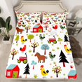thumbnail image 2 of jejeloiu Bohemian Chicken Farm Horse Queen Sheet Sets,Rustic Farmhouse Cabin Bed Set For Teens 4 Pieces, 2 of 7