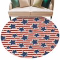 thumbnail image 2 of Patriotic Blue Stars Washable Round Area Rug 6 ft, 4th of July, Soft Non Slip Rugs Stain Repellent Indoor Felt Carpet for Living Dining Room Bedroom Home Office, 2 of 9