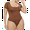 Brown, variant on Eternatastic Women's Short Sleeve Tummy Control Bodysuits Sexy One Piece Square Neck Bodysuits