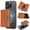 Brown, variant on Magnetic Phone Wallet Compatible with iPhone 17 16 15 14 13 12 Pro Max Plus, Detachable Card Holder for Cash Credit Cards