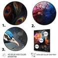 thumbnail image 3 of Designart "Colorfuled Rainbow Peacock" Animals Floater Framed Wall Art Living Room, 3 of 7