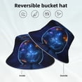 thumbnail image 2 of Salouo Astronaut Print Unisex Bucket Hat, Outdoor Summer Beach Fishing Sun Hat Fun Outdoor Vacation Hat for Men Women Teens,Reversible Double-Side-Wear, 2 of 6