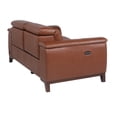 thumbnail image 5 of Bergamo Coach Brown Top Grain Leather Power Reclining Loveseat, 5 of 7