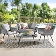 thumbnail image 2 of Modway Endeavor Ensemble de Causeuse de Patio en Rotin Osier 4 Pcs, Gris, 2 of 10
