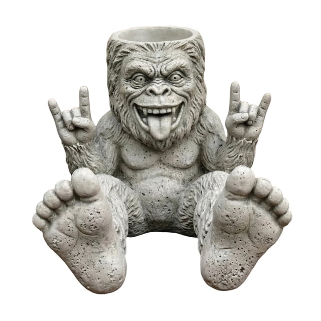 Maceta de jardín de roca Big Foot divertida, maceta de Big Foot con dedo medio, maceta novedosa de Sasquatch para patio, césped, jardín, interior y exterior, decoración del hogar