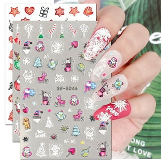 New Year Winter Manicure Snow Nail Sticker Hot Drinks Sweets