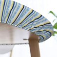 thumbnail image 5 of Round Fitted Tablecloth 44 Inch, Blue Yellow Provence Style Stripe Round Tablecloth Comfortable Tabletop Cover Kitchen Tablecover for Restaurant, Picnic, Indoor and Outdoor Dining, 5 of 8