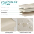 thumbnail image 3 of SuperDeal 30" Storage Ottoman Bench Folding Footrest Stool Sponge Padded Seat W/Lid White, 3 of 10