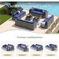 thumbnail image 6 of Aoxun 14 Piece Patio Furniture Set Wicker Rattan Patio Conversation Set Outdoor Sectional Sofa Set with Coffee Table and 4” Thickened Cushions, Blue(Waterproof Cover Included), 6 of 6