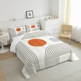 thumbnail image 4 of YST Abstract Red Sun Comforter King Geometric Lines Bedding Set, Aesthetic Down Comforter Vintage Minimalist Bed Set, Modern Quilted Duvet Luxury Grey Circle Room Decoration, 4 of 5